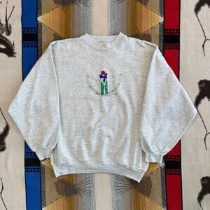 Vintage 90s Golf Golfing Embroidered Crewneck Sweatshirt Size XL Gray